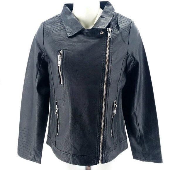 SPARKZ COPENHAGEN Faux Leather Moto Biker Jacket SMALL - Picture 2 of 9